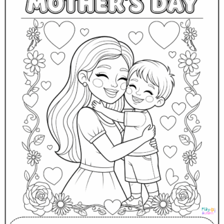 ใบงาน ระบายสีวันแม่ (Mother's Day)-13 ใบ
