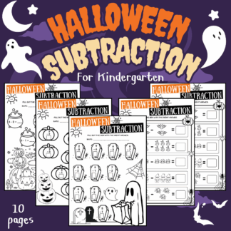 Halloween Subtraction ใบงานลบเลขแบบง่าย ๆ ธีมฮาโลวีน