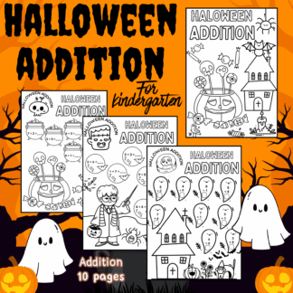 Halloween Addition ใบงานบวกเลขวันฮาโลวีน อย่างง่ายผลลัพธ์ไม่เกิน 20